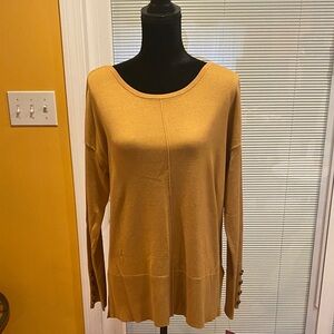 Women's Gold Crew Neck Sweater
